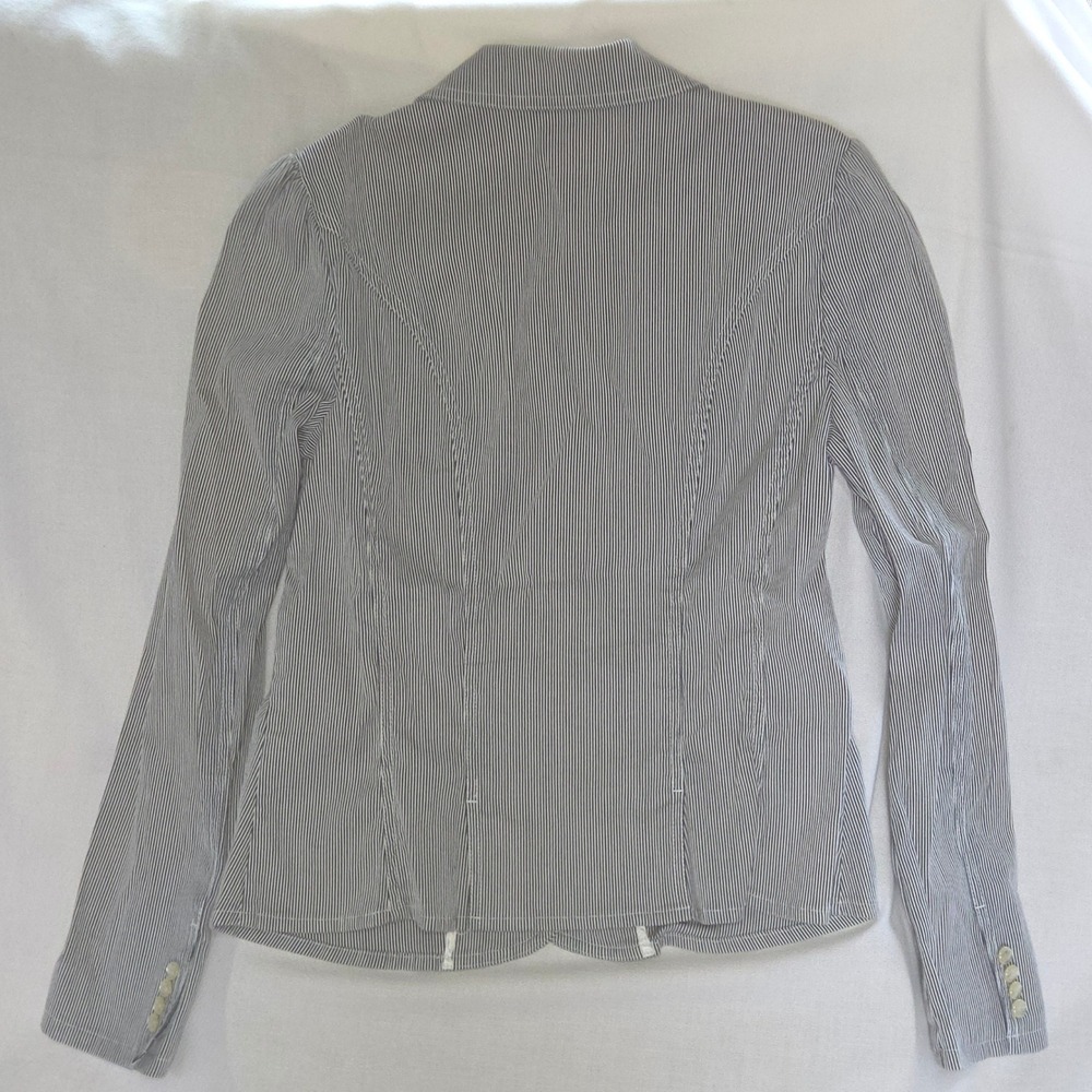 Lauren Ralph Lauren Blazer Women Large Navy White Striped Excellent Tailored - Picture 9 of 10